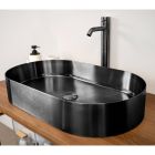Oval bordplade håndvask i rustfrit stål i forskellige finish - Anemone Viadurini