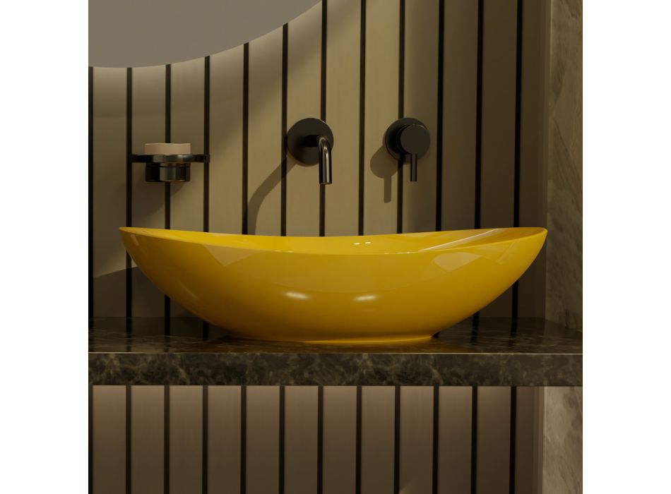 Oval bordplade Keramisk håndvask L 60 cm Made in Italy - Jumper Viadurini