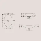 Oval bordplade håndvask i blank keramik Fremstillet i Italien - Jumper Viadurini