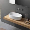 Oval moderne og design bordvask i hvid keramik - Ventori1