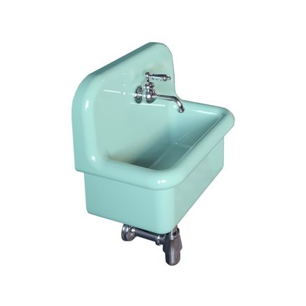 Håndvask til indretning af badeværelset i Vandgrøn Enkeltfarvet Keramik - Jasmin Viadurini