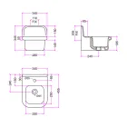 Rektangulær nedhængt keramisk håndvask - Elodie Viadurini