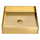 Firkantet bordplade håndvask i rustfrit stål i forskellige finish - Calendula Viadurini