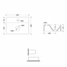 Firkantet eller rektangulært moderne design Keramisk håndvask lavet i Italien - akt Viadurini