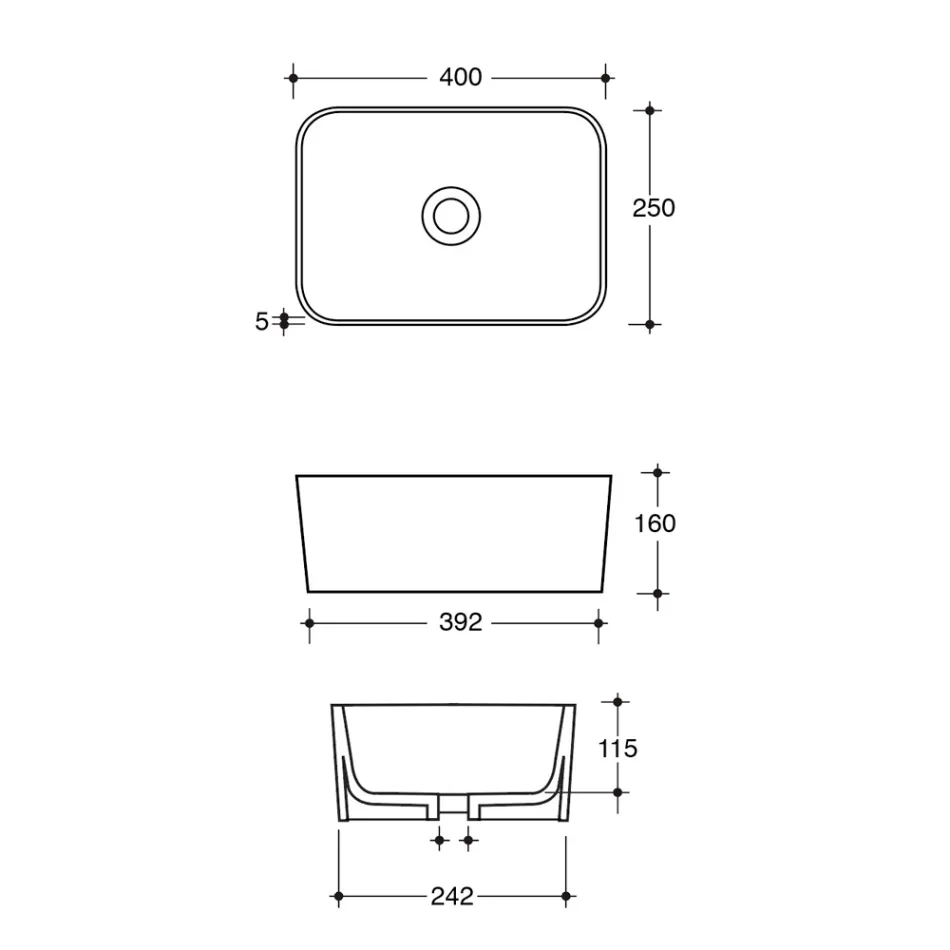 Håndvask lavet af keramik Fås i forskellige farver Made in Italy - Kurv Viadurini