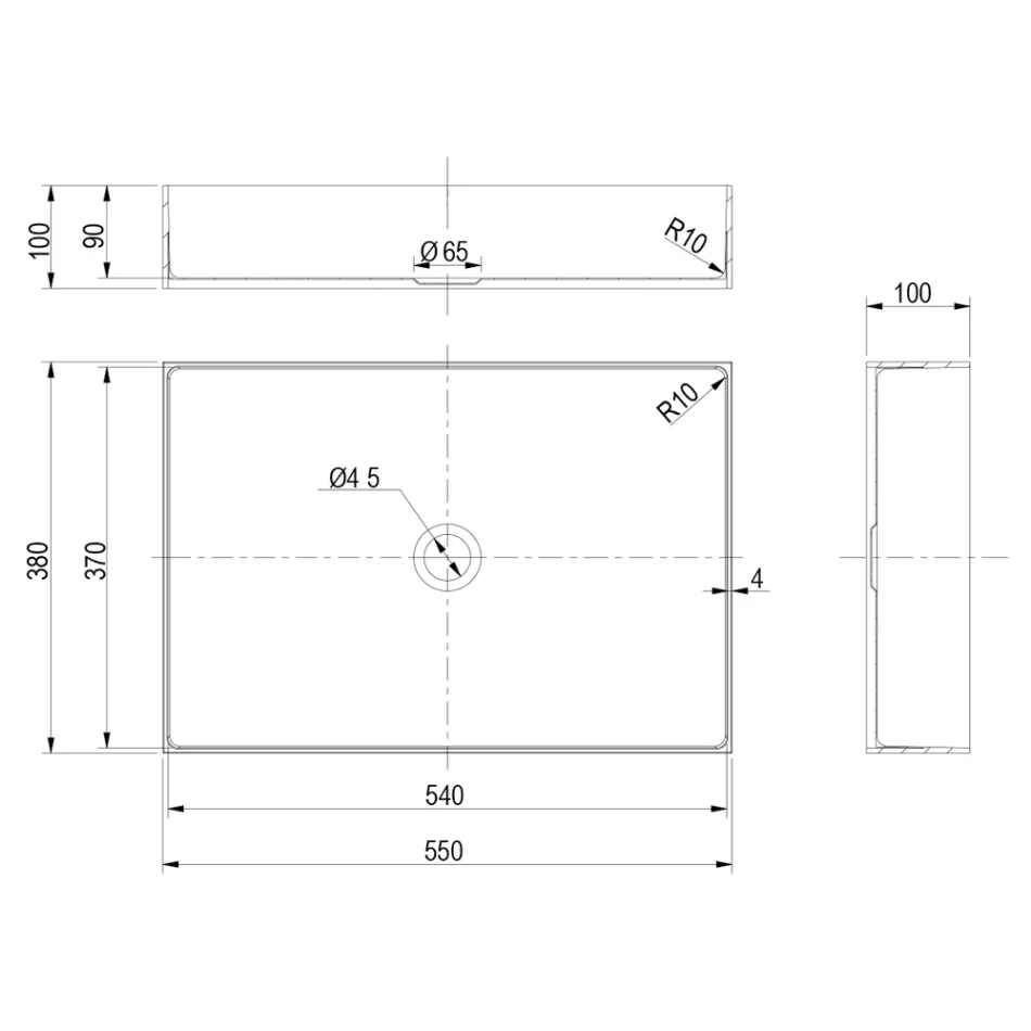 Rektangulær bordplade håndvask i rustfrit stål i forskellige finish - Camellia Viadurini