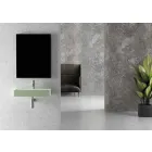 Moderne rektangulær bordplade eller ophængt håndvask 60x30 cm i keramik - akt Viadurini