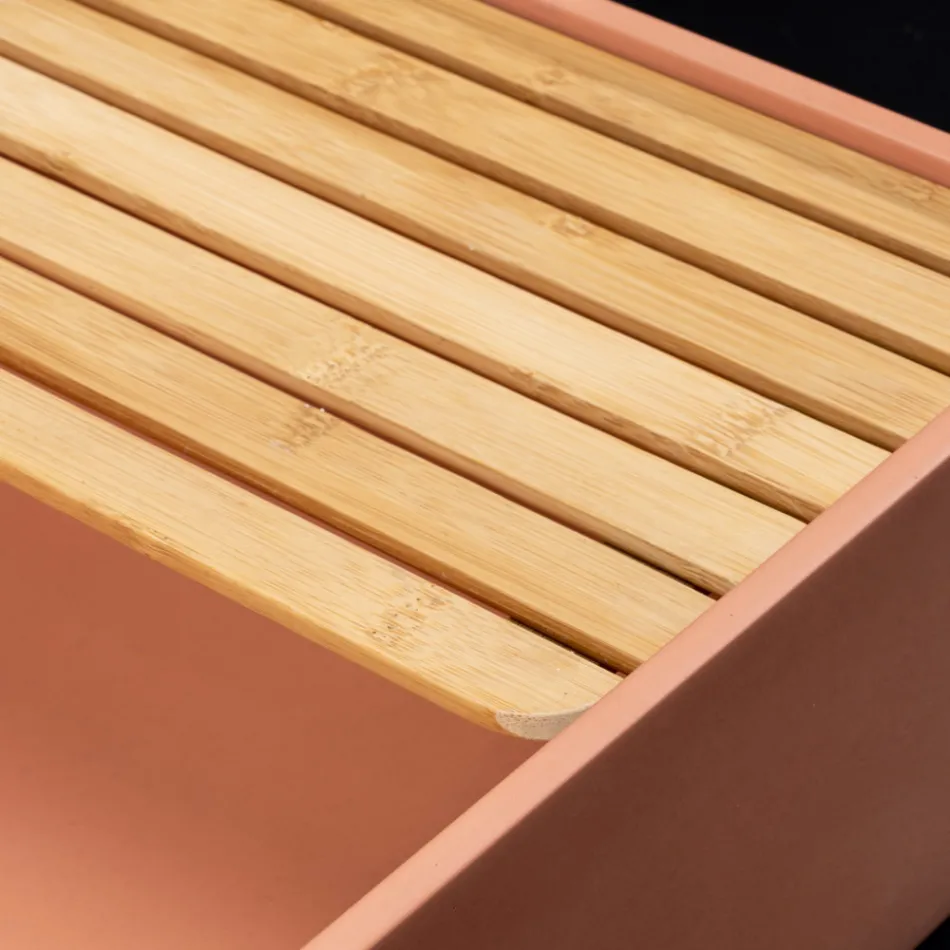 Rektangulær bordplade håndvask Lavet af Mali Orange Terrazzo - Azalea Viadurini