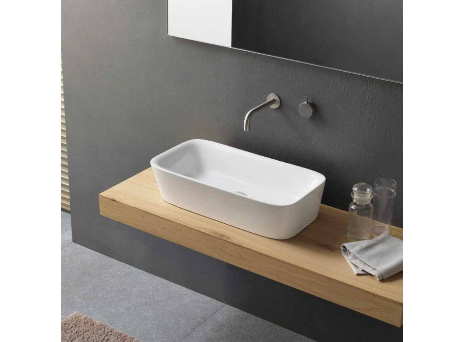 Moderne rektangulær køkkenvask i keramisk design - Lipperialav1 Viadurini