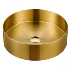 Rund bordplade håndvask i rustfrit stål i forskellige finish - Fiordaliso Viadurini