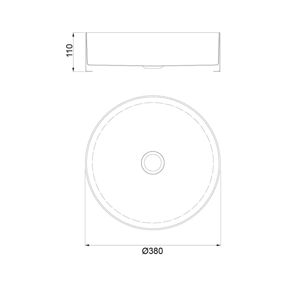 Rund bordplade håndvask i rustfrit stål i forskellige finish - Fiordaliso Viadurini