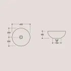 Rund bordplade håndvask i farvet keramik L 40 cm - Chicco Viadurini