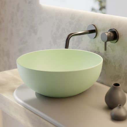Rund bordplade håndvask i farvet keramik L 40 cm - Chicco Viadurini