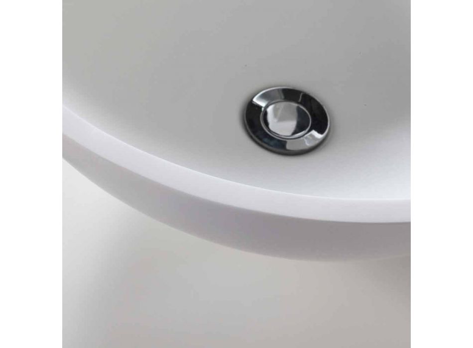 Rund bordhåndvask i harpiksoptisk hvid finish - cirkel Viadurini