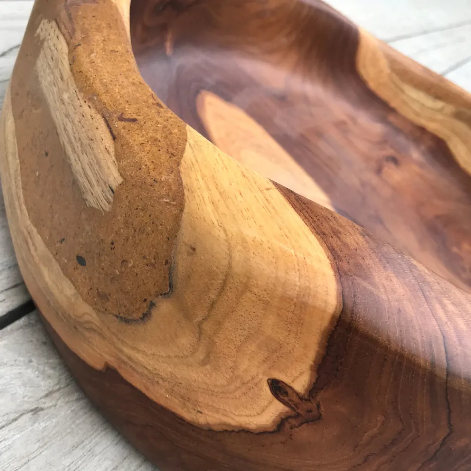 Moderne håndvask til køkkenbordet i naturpoleret naturligt teaktræ - Zino Viadurini