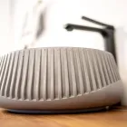 Rund bordplade håndvask lavet af cement og harpiks - Ibisco Viadurini