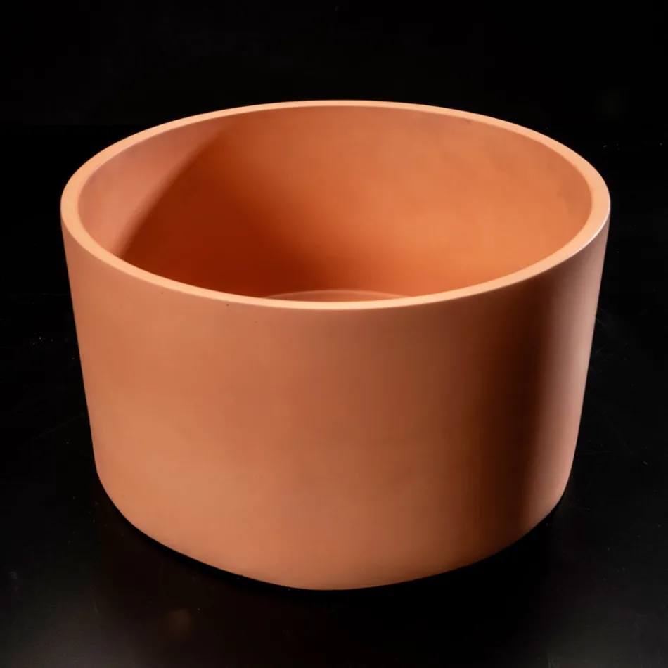 Rund bordplade håndvask Lavet af Mali Orange Terrazzo - Azalea Viadurini