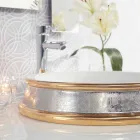 Design semi-forsænket vask i ild ler håndlavet i Italien, Manilo Viadurini