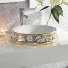 Halv forsænket håndvask i forskellige finish i Fire Clay Made in Italy - Erasmo Viadurini