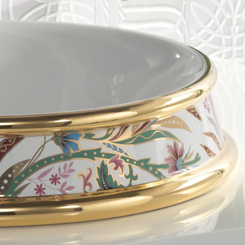 Halv forsænket håndvask i forskellige finish i Fire Clay Made in Italy - Erasmo Viadurini