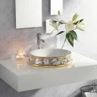 Halv forsænket håndvask i forskellige finish i Fire Clay Made in Italy - Erasmo Viadurini