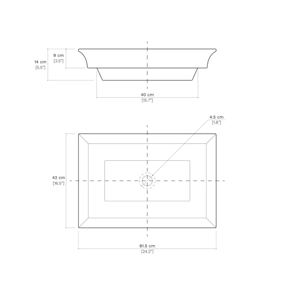 Halv-forsænket håndvask i Fire Clay af forskellige finish lavet i Italien - Ultima Viadurini