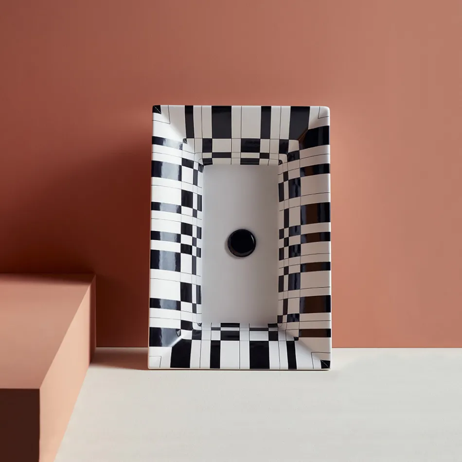 Halv-forsænket håndvask i Fire Clay af forskellige finish lavet i Italien - Ultima Viadurini