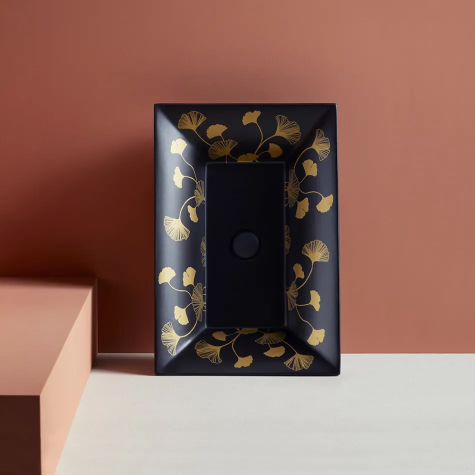 Halv-forsænket håndvask i Fire Clay af forskellige finish lavet i Italien - Ultima Viadurini