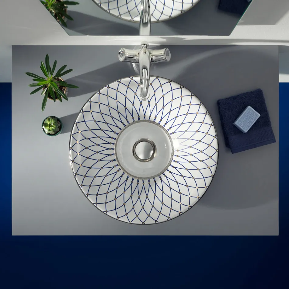 Halv forsænket håndvask i Fire Clay i forskellige finish Made in Italy - Capatosta Viadurini