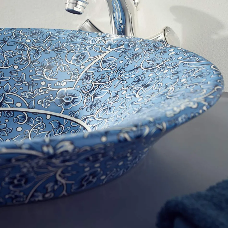 Halv forsænket håndvask i Fire Clay i forskellige finish Made in Italy - Capatosta Viadurini