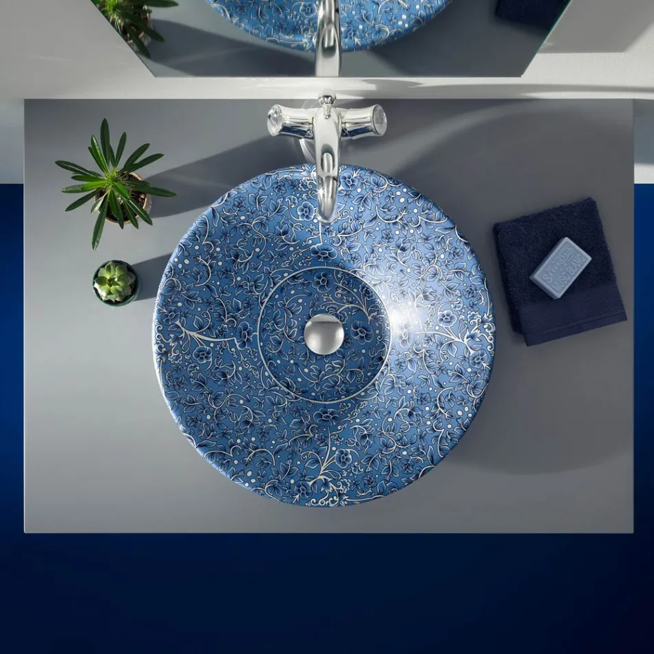 Halv forsænket håndvask i Fire Clay i forskellige finish Made in Italy - Capatosta Viadurini