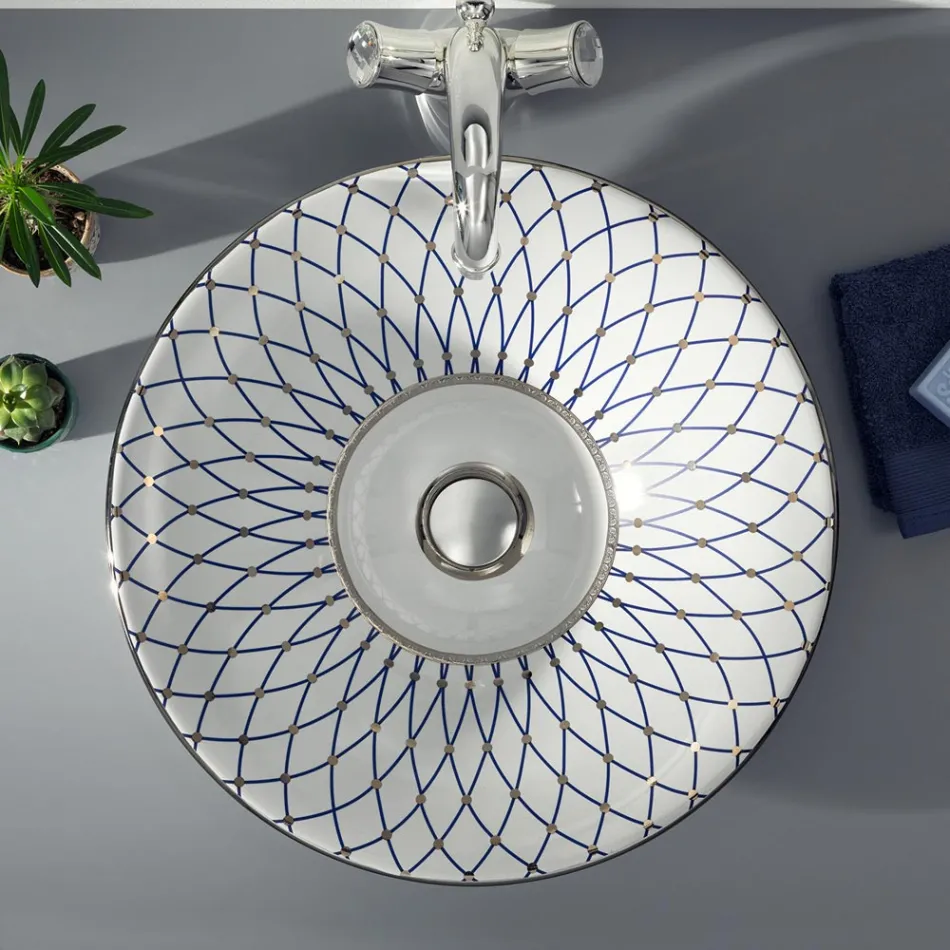 Halv forsænket håndvask i Fire Clay i forskellige finish Made in Italy - Capatosta Viadurini