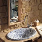 Halvforsænket håndvask i håndmalet brandler Fremstillet i Italien - Principe Viadurini