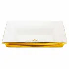 Moderne semi-forsænket vask i ild ler og guld lavet i Italien, Guido Viadurini