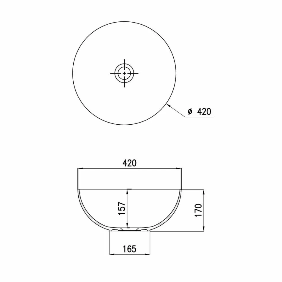 Sfærisk keramisk bordplade Ø40cm Fremstillet i Italien Leivi Viadurini