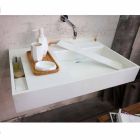 Vægmonteret håndvask / fritstående med beholder i Solid Surface Enna Viadurini