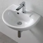 Væghængt hvid keramikvask med et elegant moderne design - Silica Viadurini