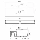 Håndvask i moderne design keramiske Sun 100x45 cm Made in Italy Viadurini