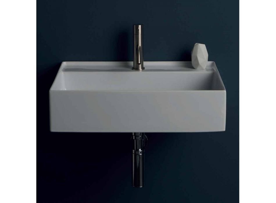 Håndvask i Sun 60x45 cm keramiske moderne design, fremstillet i Italien Viadurini