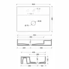 Håndvask i Sun 60x45 cm keramiske moderne design, fremstillet i Italien Viadurini