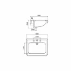 Væghængt håndvask i vintage stil i hvid keramik fremstillet i Italien - Marwa Viadurini