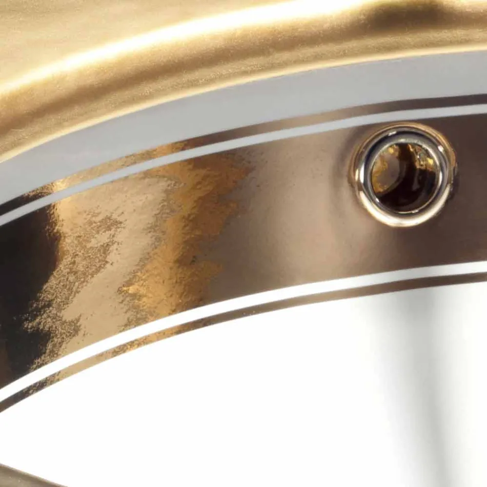 Barok undermonteret vask i ild ler og guld lavet i Italien, Egeerhavet Viadurini