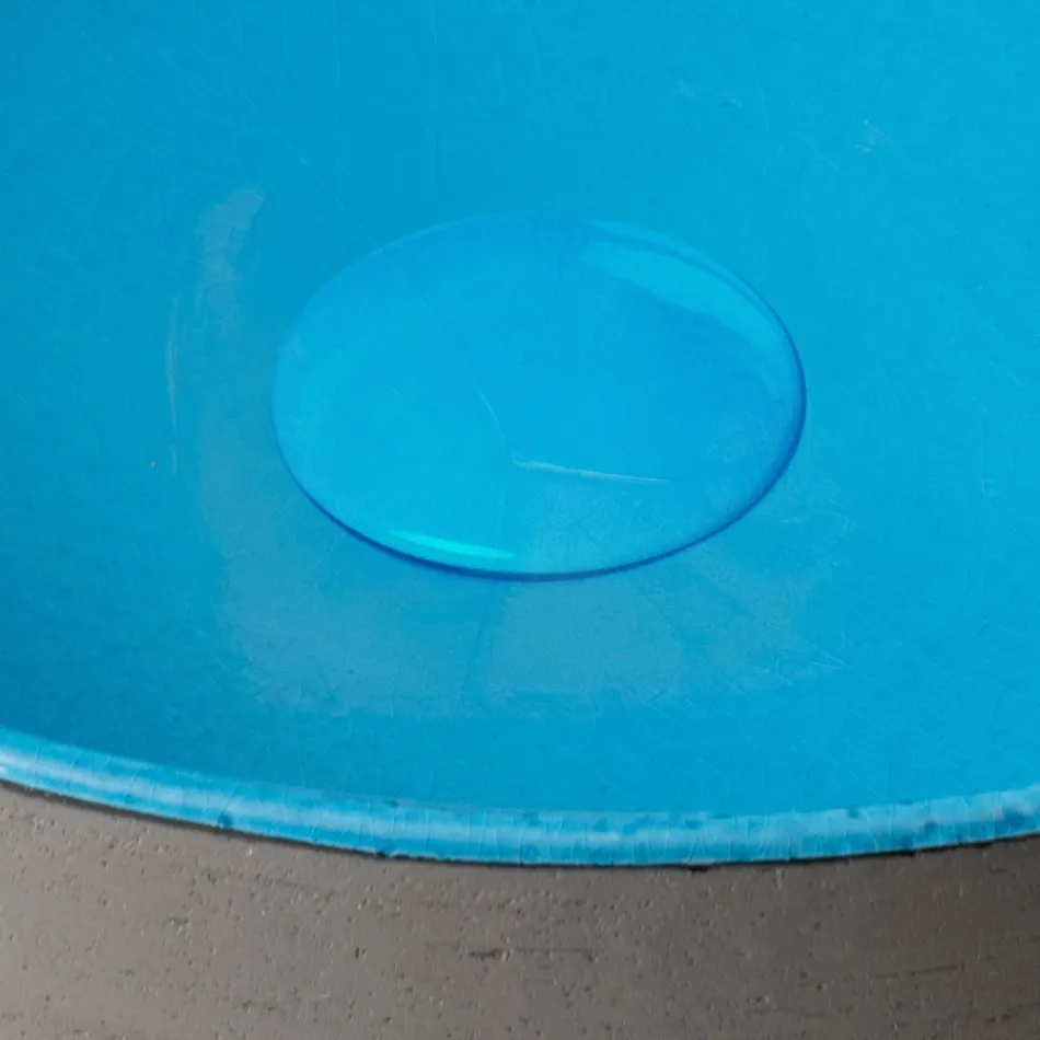 Bordvask i mørk Raku fremstillet i Italien - Drip Viadurini