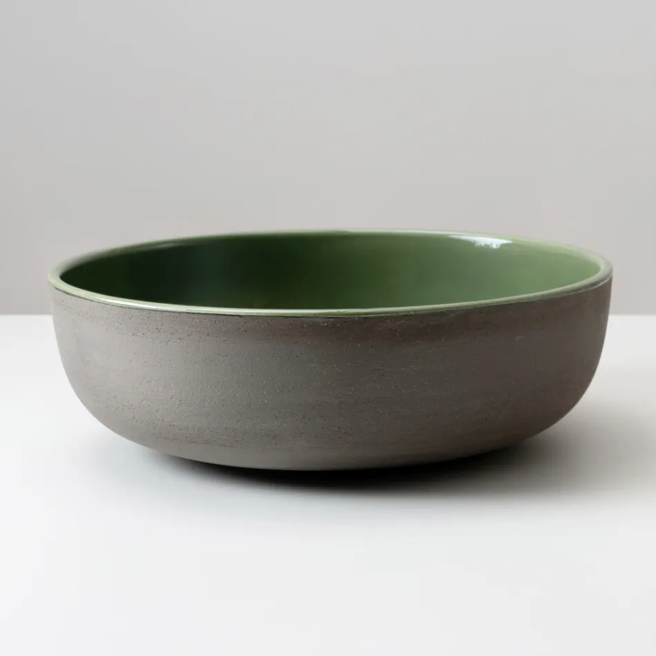 Bordvask i mørk Raku fremstillet i Italien - Drip Viadurini