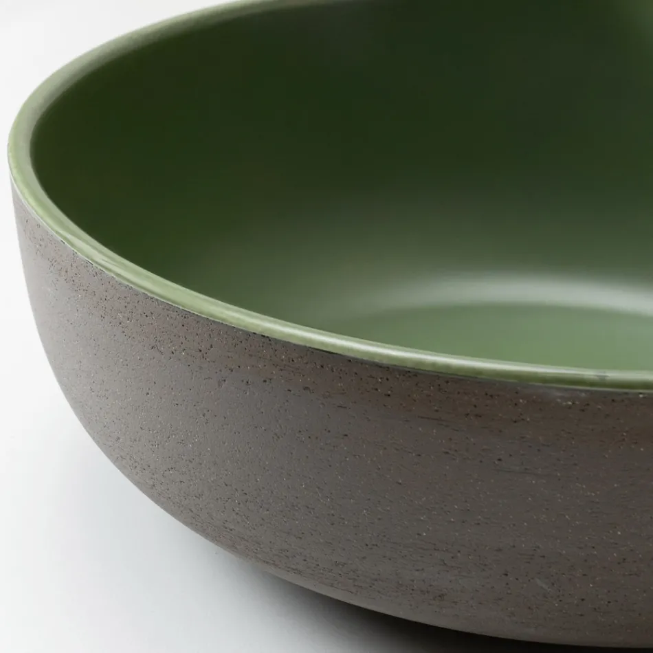 Bordvask i mørk Raku fremstillet i Italien - Drip Viadurini