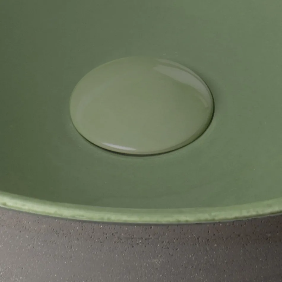 Bordvask i mørk Raku fremstillet i Italien - Drip Viadurini