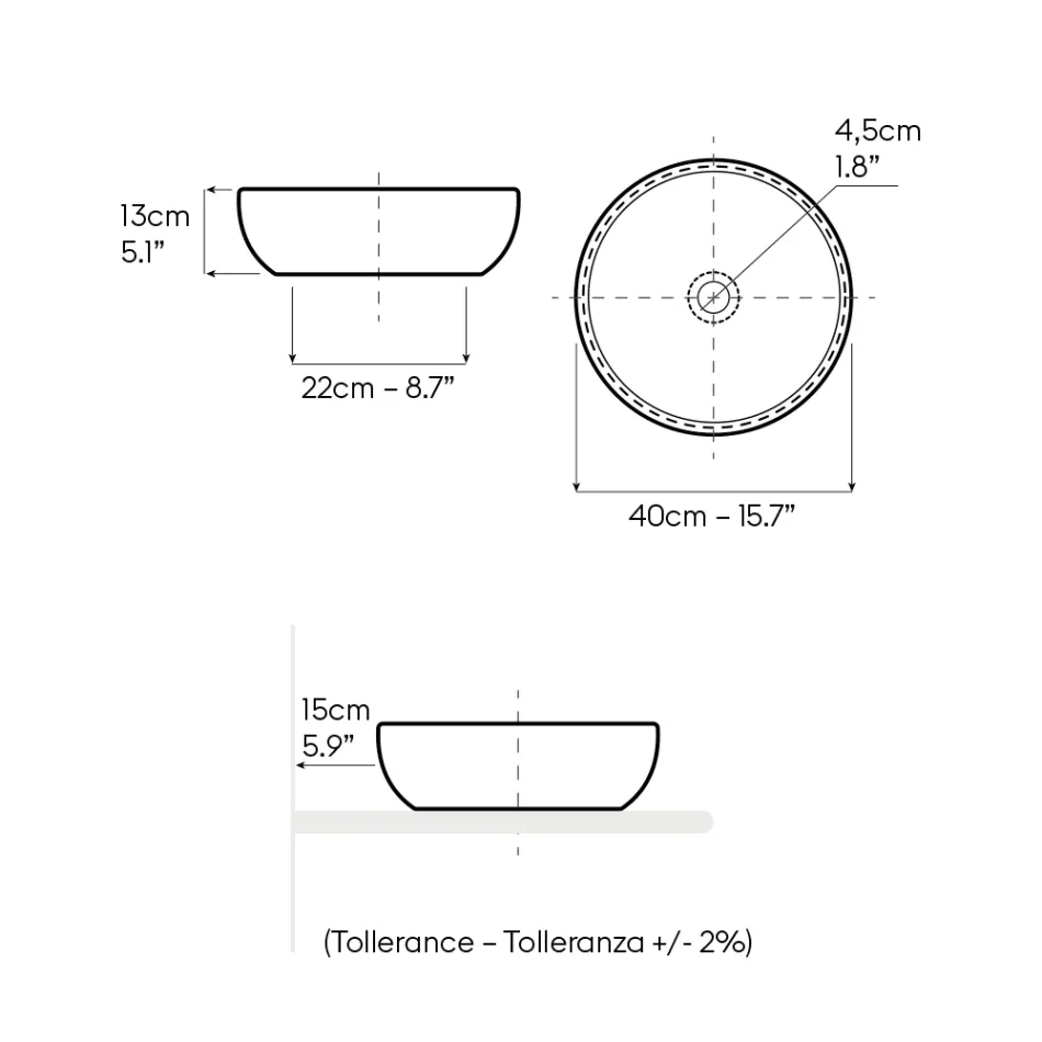 Bordvask i mørk Raku fremstillet i Italien - Drip Viadurini