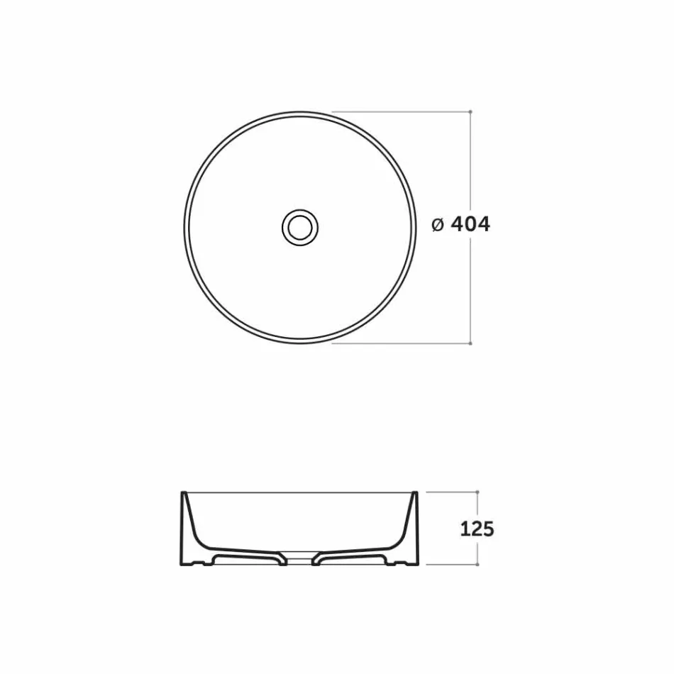 40 cm rund håndvask i hvid eller Leivi-farvet keramik Viadurini