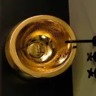 Design runde bordplade i forgyldt Italien Elisa keramik Viadurini