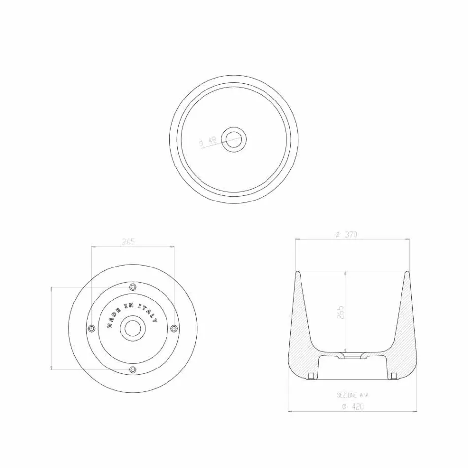 Rund bordplade i hvid eller farvet Oliena keramik Viadurini